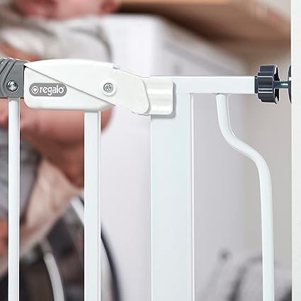 Regalo Easy Step 38.5-Inch Wide Walk Thru Baby Gate, Includes 6-Inch Extension Kit, Pressure Mount Kit, Wall Cups and Mounting Kit
