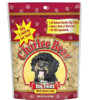 Charlee Bear Original Crunch Beef Liver Dog Treat, 16 oz bag – Made in USA, Natural Training Treats