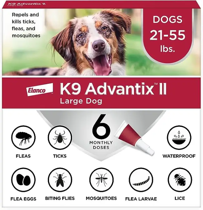 K9 Advantix II Large Dog Vet-Recommended Flea, Tick & Mosquito Treatment & Prevention | Dogs 21 – 55 lbs. | 6-Mo Supply