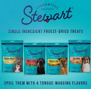 Stewart Freeze Dried Dog Treats Wellness Variety Pack (Beef Liver, 4 oz. + Healthy HIPS, 4 oz. + Healthy Gut, 4 oz.) Healthy, Natural, Limited Ingredient, Grain Free Dog Treat (3 Pouch Bundle)