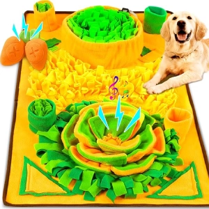 Snuffle Mat for Dog Large Breed, Medium, Small Dog Non-slip Carrot Snuffle Mat for Dog Enrichment Cat Snuffle Mat Sniffle Interactive Treat Game Puppy Toy for Boredom and Stimulating for Stress Relief