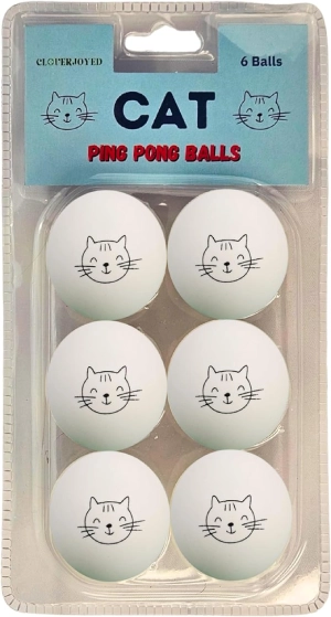 Cat Ball Toys – 6 Pack Ping Pong Balls for Cats, Cat Enrichment Toy, Cat Lovers Gift Ideas, Cat Ball Pits, Cat Mom, Bouncy Balls