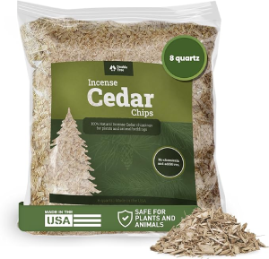 Double Tree Incense Cedar Wood Chips for Potted Plants, Garden, Animal Beddings and Litter Box – 100% Natural Perfect for Indoor and Outdoor Use… (8 Quart)