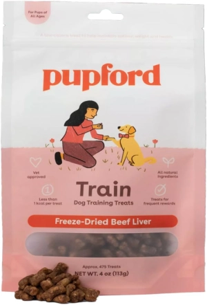 Pupford Freeze Dried Training Treats for Dogs & Puppies, 475+ Three Ingredient Bites (Beef Liver, 4 oz)