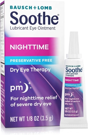 Soothe Nighttime Eye Ointment by Bausch & Lomb, Lubricant Relief for Dry Eyes, 3.5 g