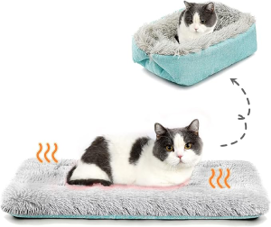 Cat Bed Small Dog Bed, Self Warming Cat Beds Self Heating Cat Dog Mat, Extra Warm Thermal Pet Pad for Indoor Outdoor Pets, Calming Dog Crate Bed Pet Cushion, 23.6×19.7inch