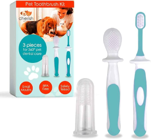 Cherish Pet Care Dog Tooth Brushing Kit (3pcs) – Dog Finger Toothbrush, Double-Sided Toothbrush, Small Dog Toothbrush, Dog Teeth Cleaning, Puppy Tooth Brushing Kit, Small Dog Tooth Brushing Kit