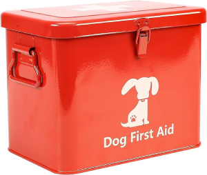 First Aid Kit, Pet First Aid Storage Bin, 2-Tier First Aid Medicine Box for Dog, Cat or Rabbit – Perfect for Home Care and Outdoor Travel Emergencies, Small & protable