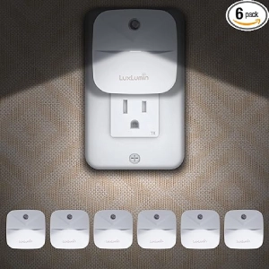 LED Night Light, Night Lights Plug into Wall with Dusk-to-Dawn Sensor, Automatically Turn on and Off,Night Light for Kids,Bedroom,Bathroom,Stairs, White, 6 Packs