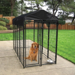 Lucky Dog 4’W x 6’H Outdoor Pet Kennel with Cover