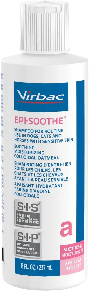 Virbac Epi-Soothe Pet Shampoo For Dogs, Cats & Horses (8 oz) – For Dry or Sensitive Skin