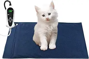 RIOGOO Pet Heating Pad, Electric Heating Pad for Dogs and Cats Indoor Warming Mat with Auto Power Off (S: 17.5″x14″)