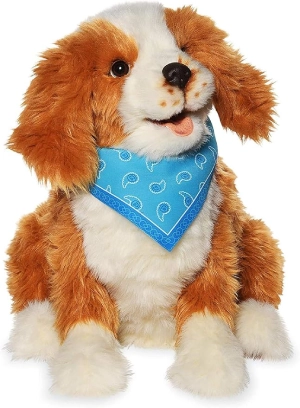 JOY FOR ALL – Freckled Pup – Brown and White Soft-Touch Coat – Realistic and Lifelike Interactive Companion Pets