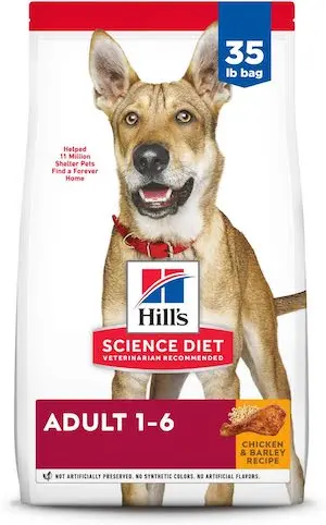 Hill’s Science Diet Adult 1-6 Premium Nutrition Dry Dog Food, Chicken & Barley, 35 lb Bag (Pack of 1)