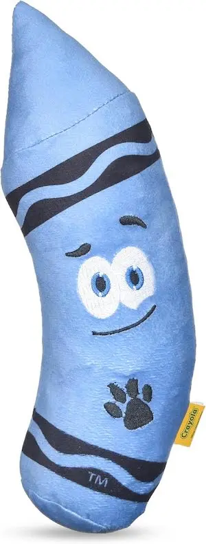 Crayola for Pets Large Blue Aromathera-Play Plush Squeaker Crayon Dog Toy in Pup-Visible Colors Dogs See Best, 12” Rosemary Scent, Blue Plush Crayon Rosemary Scented Dog Toy with Soothing Scents